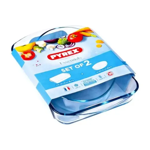 Lot de 2 Plats à Four PYREX Rectangulaire et Oval