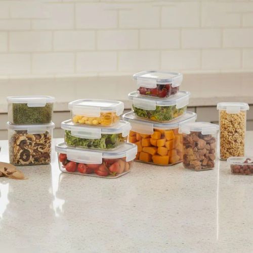 Lot de 12 Boîtes de Conservation Alimentaire en Plastique existe en Blanc et Noir