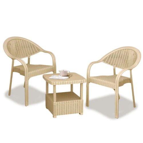 Salon de Jardin Bamboo HOME LINE 2 Chaises + Table Salon de Jardin Bamboo HOME LINE 2 Chaises + Table