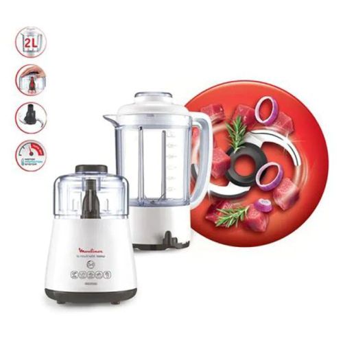 Moulinette Avec BOL DPA241 1000W Blanc MOULINEX + 2 poêles TEFAL offertes