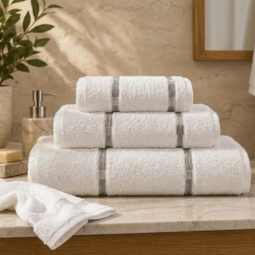 Serviette De Bain 30x40 KHT25-60 Blanc