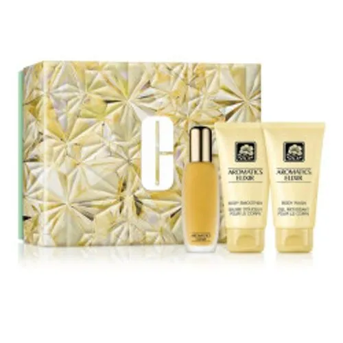 clinique coffret aromatics elixir edp 50ml+lait de corps 75ml+gel moussant pour le corps 75ml