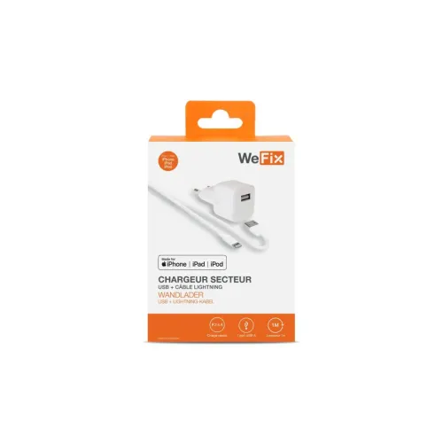Chargeur secteur USB Wefix Blanc Chargeur secteur USB Wefix Blanc