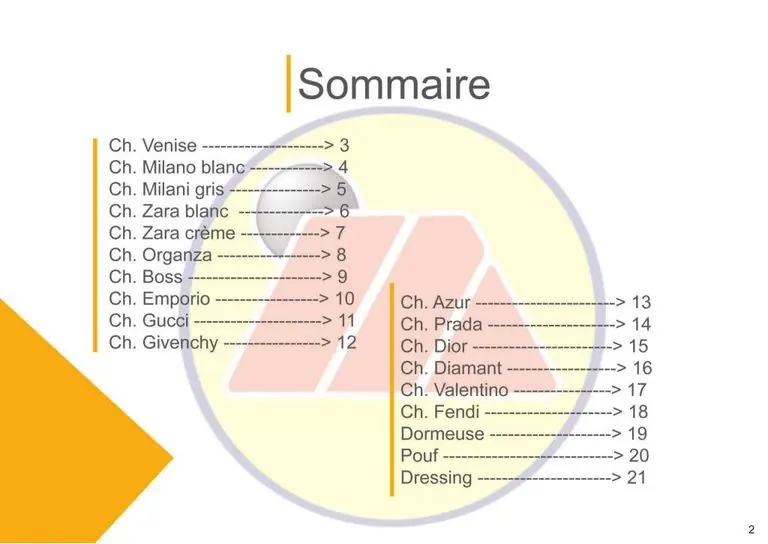 Catalogue chambre couple 2024