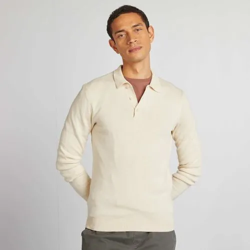 pull fine jauge col polo boutonné blanc pull fine jauge col polo boutonné blanc