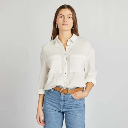chemisier en gaze de coton blanc chemisier en gaze de coton blanc