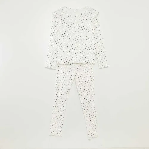 ensemble de pyjama 'cœur' - 2 pièces blanc/marine ensemble de pyjama 'cœur' - 2 pièces blanc/marine