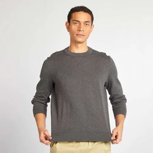 pull col en maille fine jauge gris pull col en maille fine jauge gris