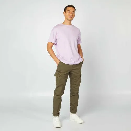 pantalon multipoches uni kaki pantalon multipoches uni kaki
