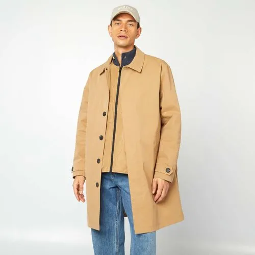 trench mi-long avec veste matelassée sans manche à l'intérieur beige trench mi-long avec veste matelassée sans manche à l'intérieur beige