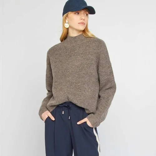 pull en laine mélangée marron pull en laine mélangée marron