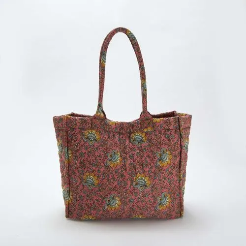 sac cabas matelassé imprimé rose sac cabas matelassé imprimé rose