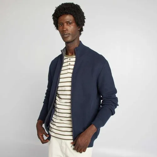 gilet zippé col montant bleu marine gilet zippé col montant bleu marine