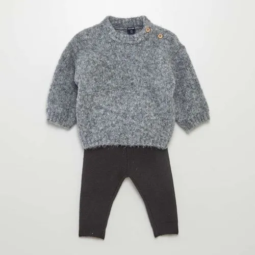 ensemble pull + legging en maille tricot - 2 pièces noir ensemble pull + legging en maille tricot - 2 pièces noir