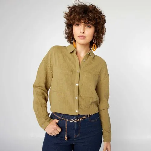 chemisier en gaze de coton vert chemisier en gaze de coton vert