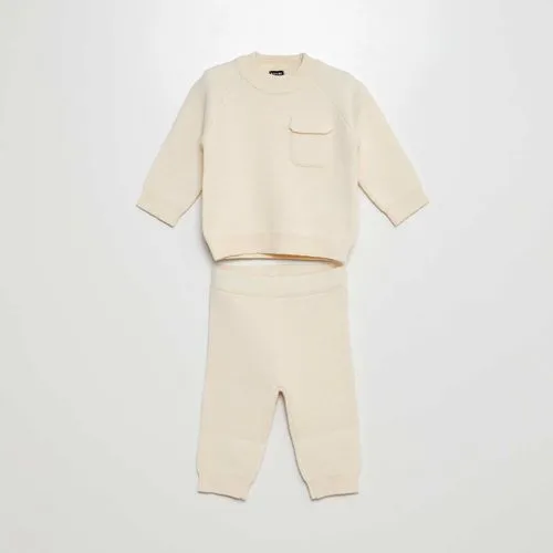 ensemble en maille pull + pantalon - 2 pièces beige ensemble en maille pull + pantalon - 2 pièces beige