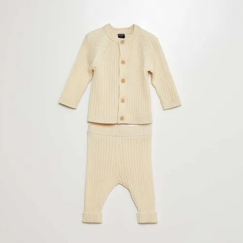 ensemble gilet + legging côtelé - 2 pièces blanc ensemble gilet + legging côtelé - 2 pièces blanc