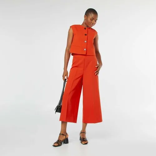 pantalon cropped évasé rouge pantalon cropped évasé rouge