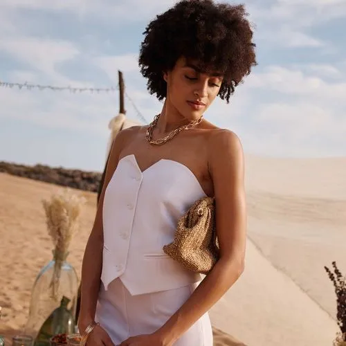 top bustier boutonné blanc top bustier boutonné blanc