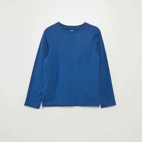 t-shirt basique à manches longues bleu foncé t-shirt basique à manches longues bleu foncé