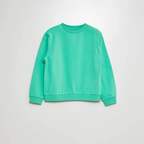 sweat en molleton gratté uni vert sweat en molleton gratté uni vert