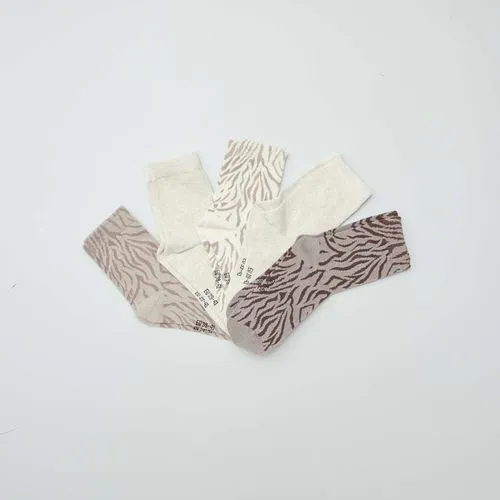 lot de 5 paires de chaussettes fantaisies beige lot de 5 paires de chaussettes fantaisies beige