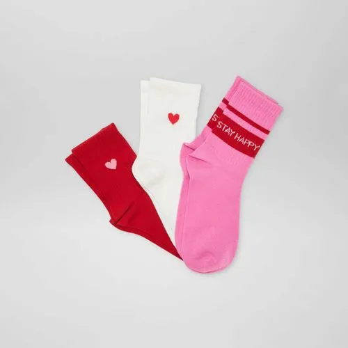 lot de 3 chaussettes fantaisies de type sport rouge lot de 3 chaussettes fantaisies de type sport rouge
