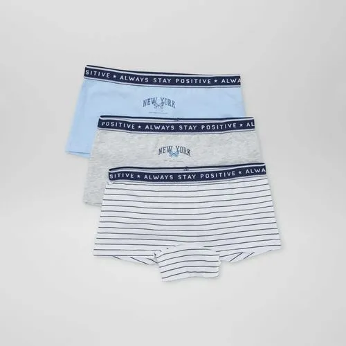 shorties en jersey - lot de 3 gris/blanc/bleu shorties en jersey - lot de 3 gris/blanc/bleu