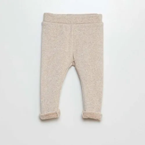 legging en maille beige