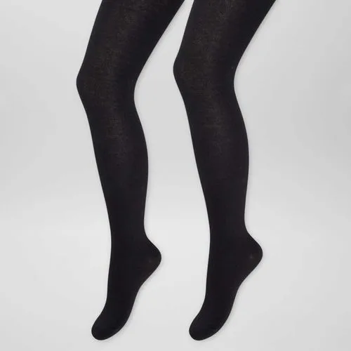 lot de 2 collants chauds noir