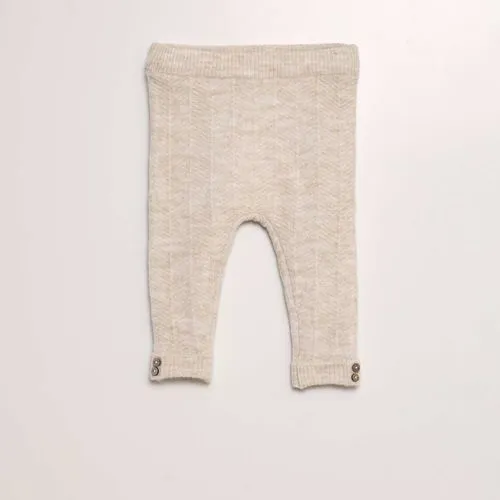 legging en maille tricot beige