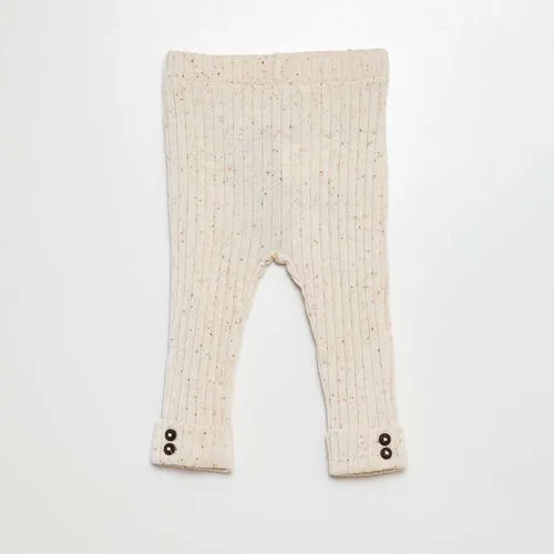 legging côtelé beige