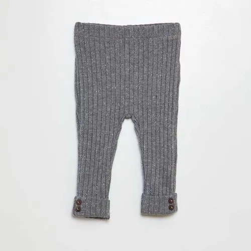 legging côtelé gris