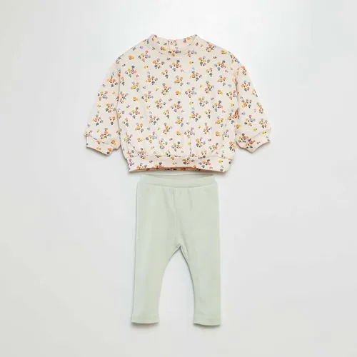 ensemble imprimé sweat + legging - 2 pièces rose