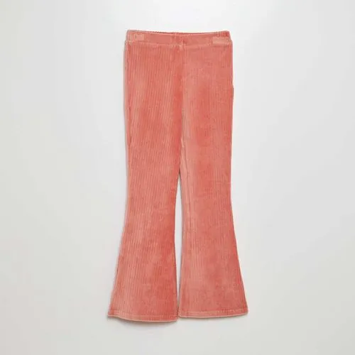 pantalon en velours côtelé rose