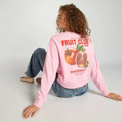 sweat crop à col rond rose sweat crop à col rond rose