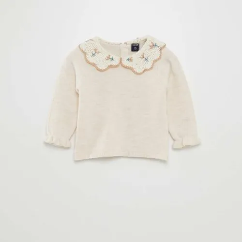 pull col claudine beige pull col claudine beige