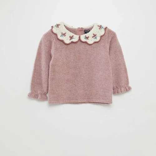 pull col claudine rose pull col claudine rose