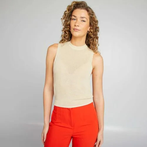 débardeur sans manches encolure américaine beige débardeur sans manches encolure américaine beige