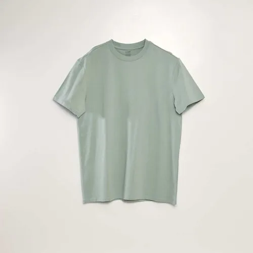 t-shirt à col rond en coton vert clair t-shirt à col rond en coton vert clair