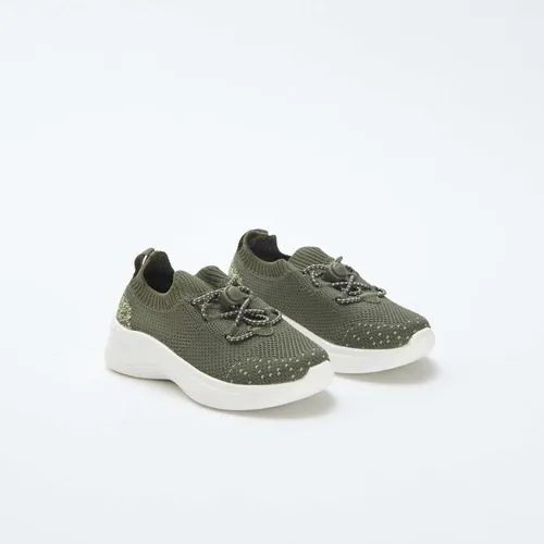 baskets de running avec lacets élastiqués kaki baskets de running avec lacets élastiqués kaki