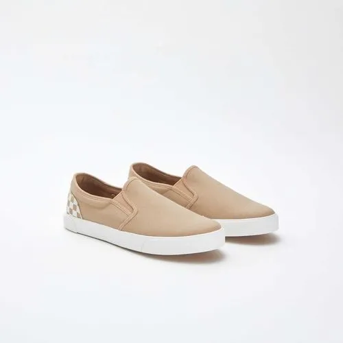 baskets slip-on avec damier beige baskets slip-on avec damier beige