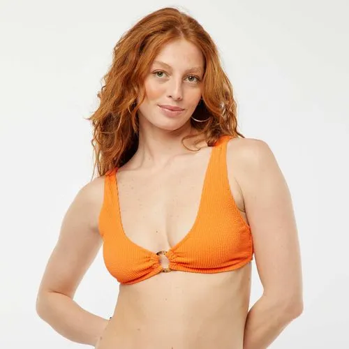 soutien-gorge de bain en maille gaufrée avec anneau fantaisie orange soutien-gorge de bain en maille gaufrée avec anneau fantaisie orange