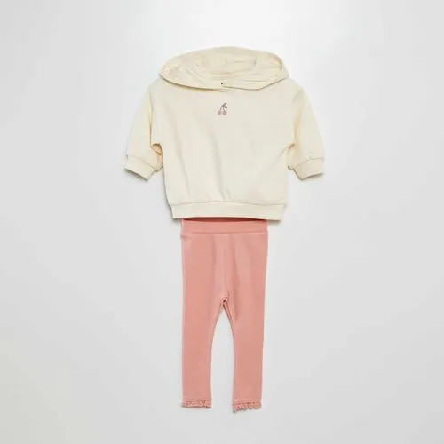 ensemble sweat + legging gaufré - 2 pièces rose ensemble sweat + legging gaufré - 2 pièces rose