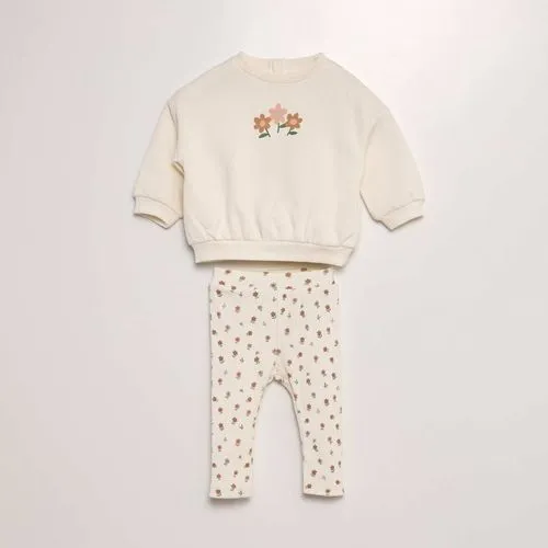 ensemble imprimé sweat + legging - 2 pièces ecru ensemble imprimé sweat + legging - 2 pièces ecru