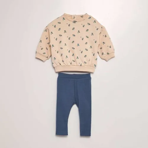ensemble imprimé sweat + legging - 2 pièces beige/marine ensemble imprimé sweat + legging - 2 pièces beige/marine
