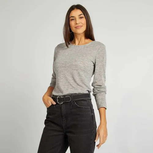 tee-shirt fluide maille moulinée gris tee-shirt fluide maille moulinée gris