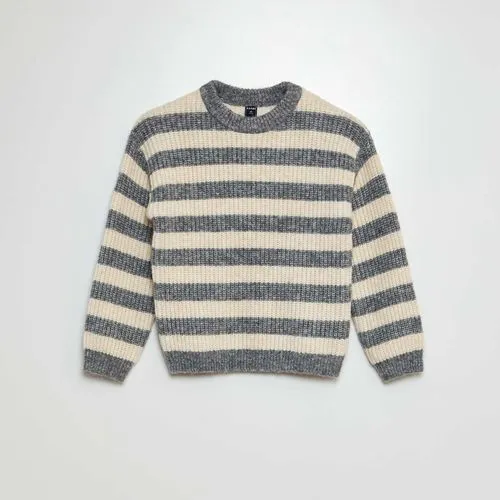 pull en laine mélangé marinière gris pull en laine mélangé marinière gris