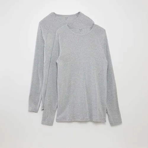 lot de 2 t-shirts en coton gris lot de 2 t-shirts en coton gris