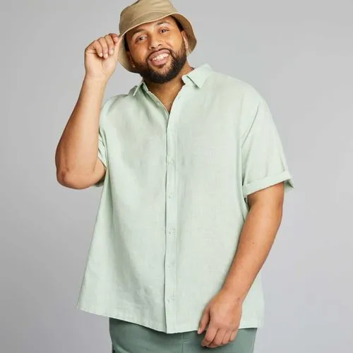chemise manches courtes bleu